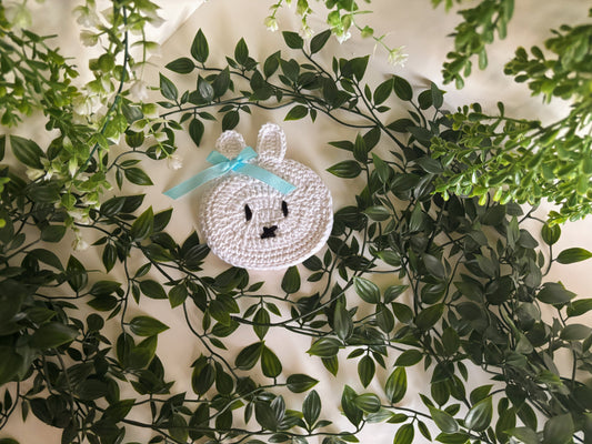 Miffy (Blue Ribbon) Crochet Coaster