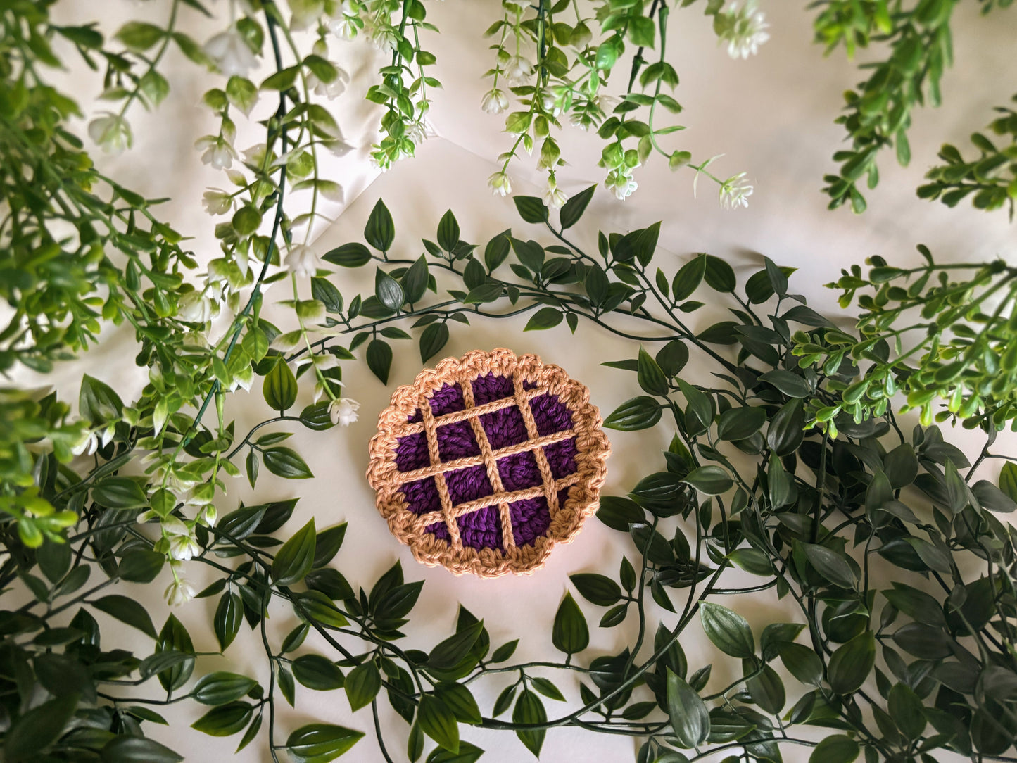 Purple Pie Crochet Coaster