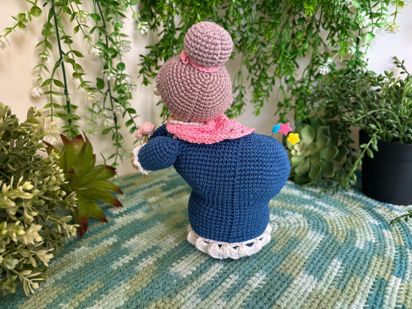 Blue Granny Pin Cushion