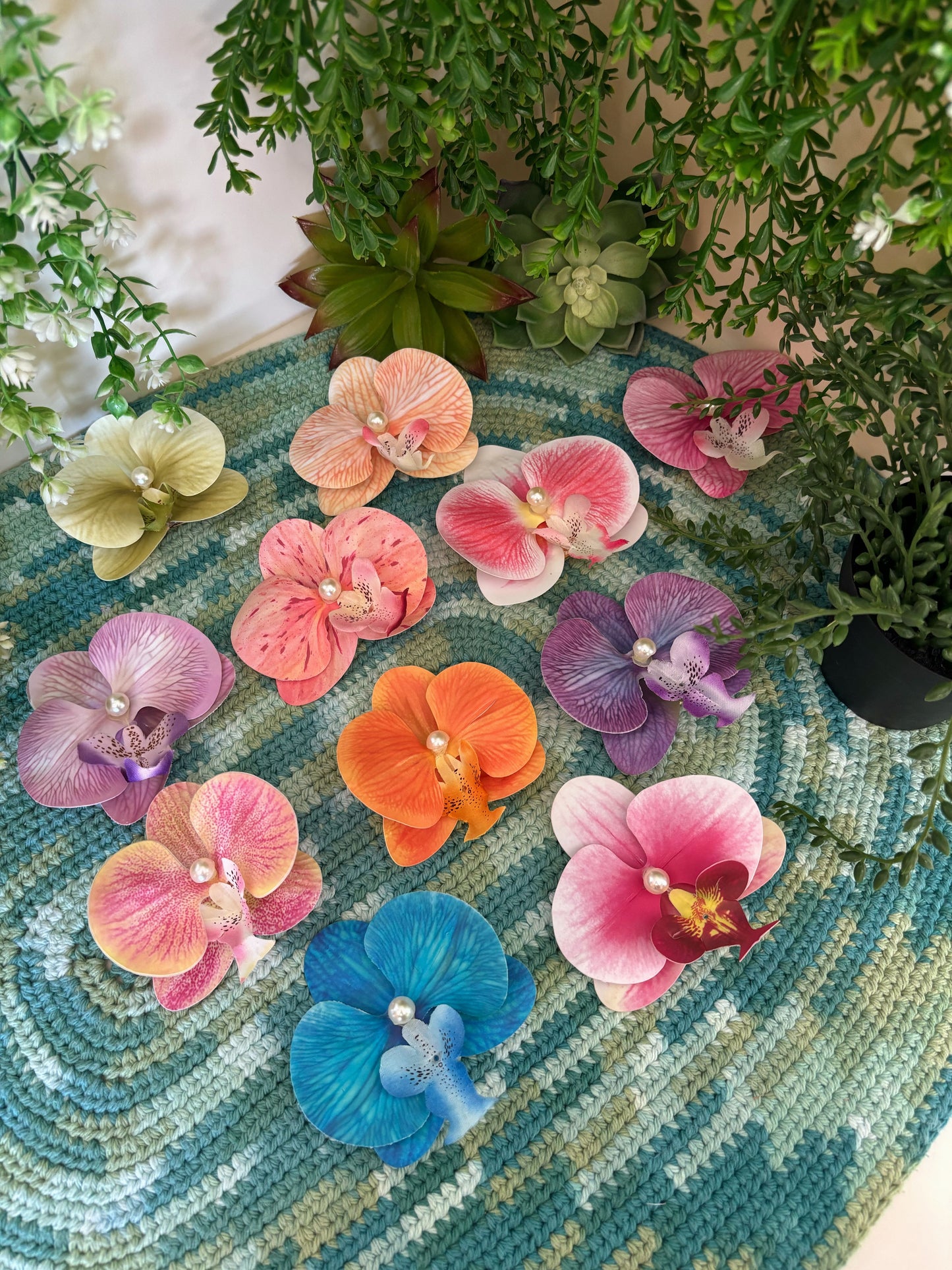 Light Green Flower Hair Pin