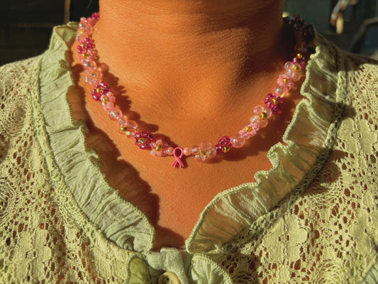 Pink Personalized Beaded Necklace