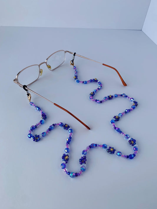 Purple Flower Eyeglasses Chain