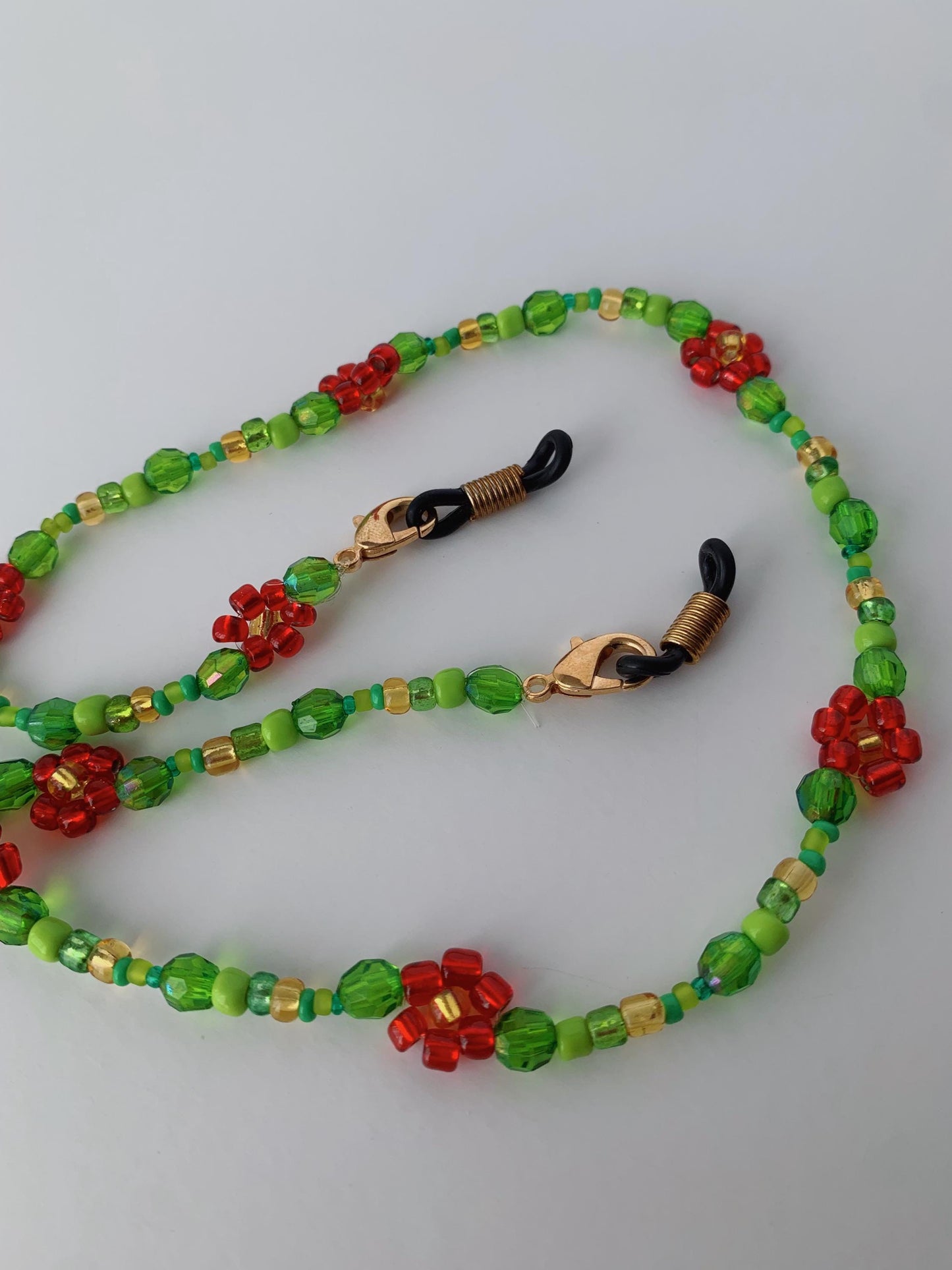 Red Flower Eyeglasses Chain