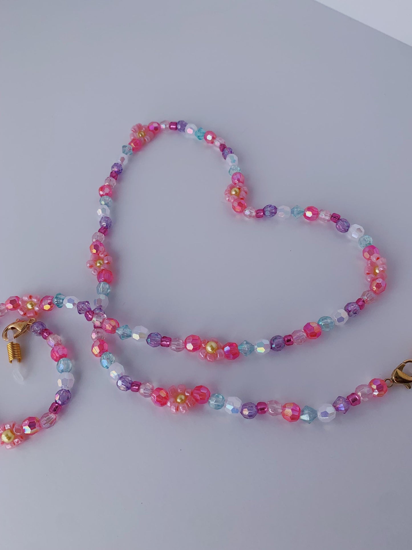 Pink Flower Eyeglasses Chain