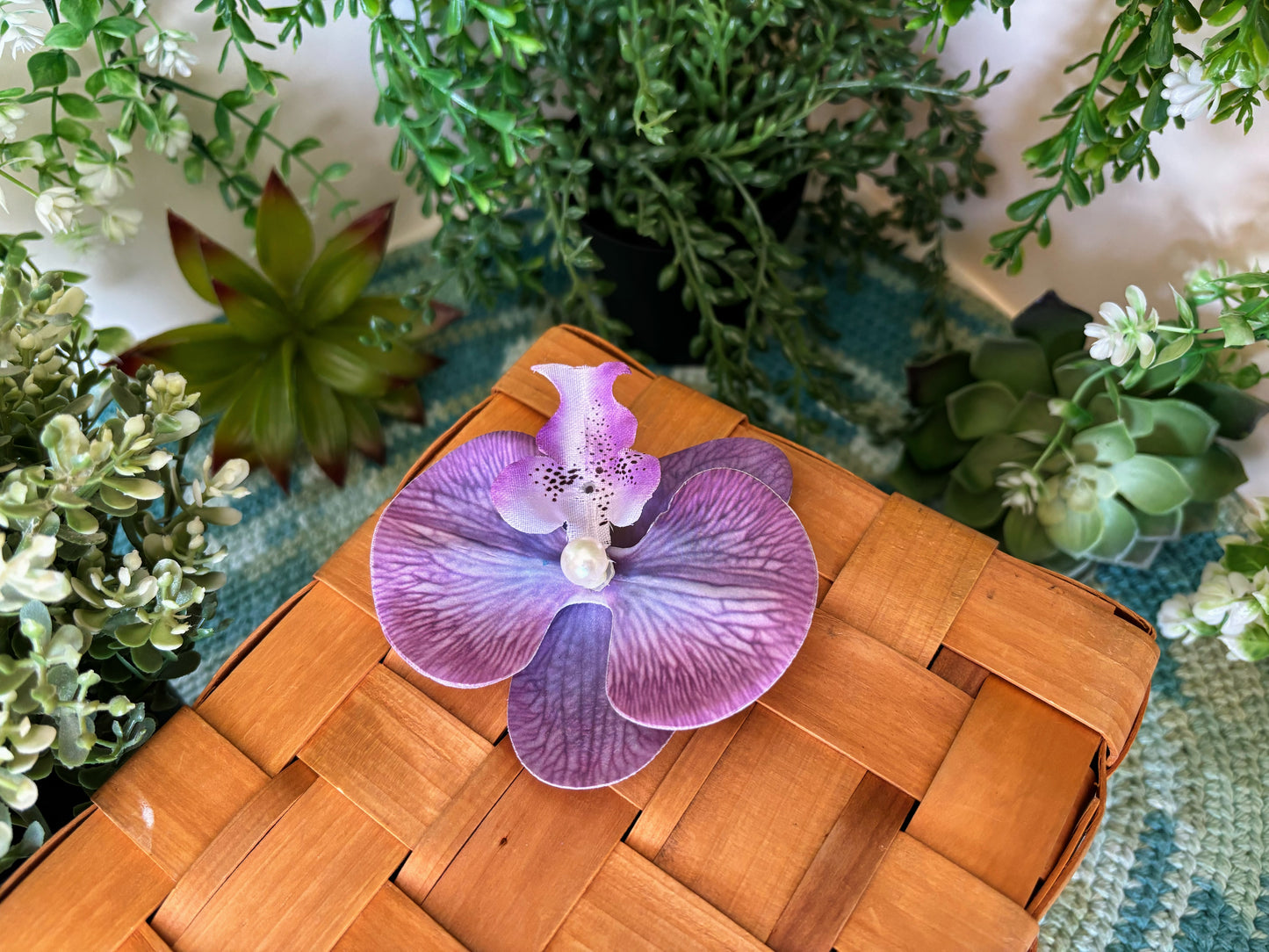 Dark Purple Flower Hair Pin