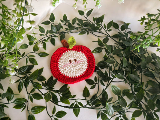 Apple Crochet Coaster