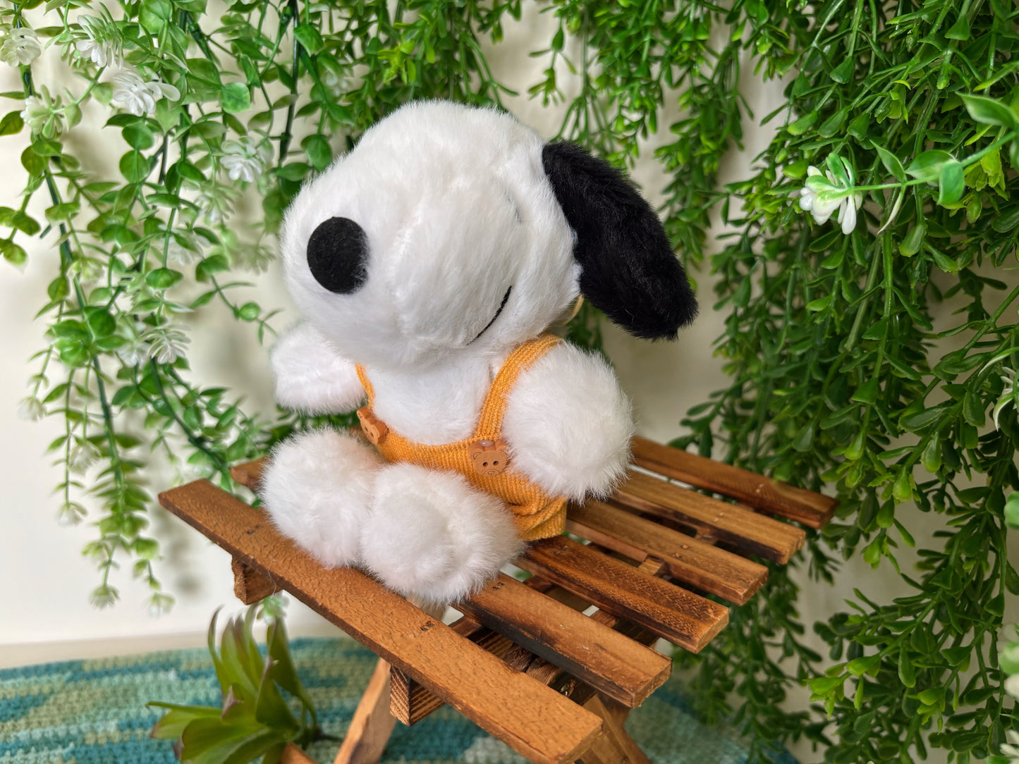 Yellow Overall Snoopy Plushie Keychain