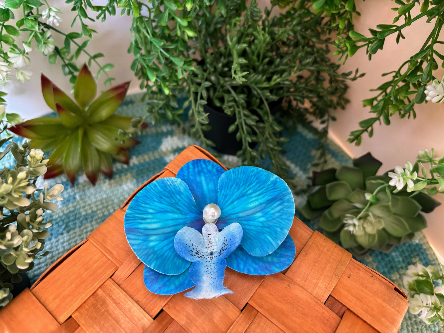 Blue Flower Hair Pin
