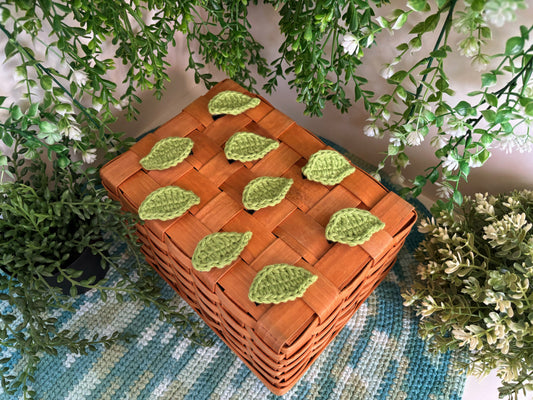 Green Leaf Crochet Hair Pin