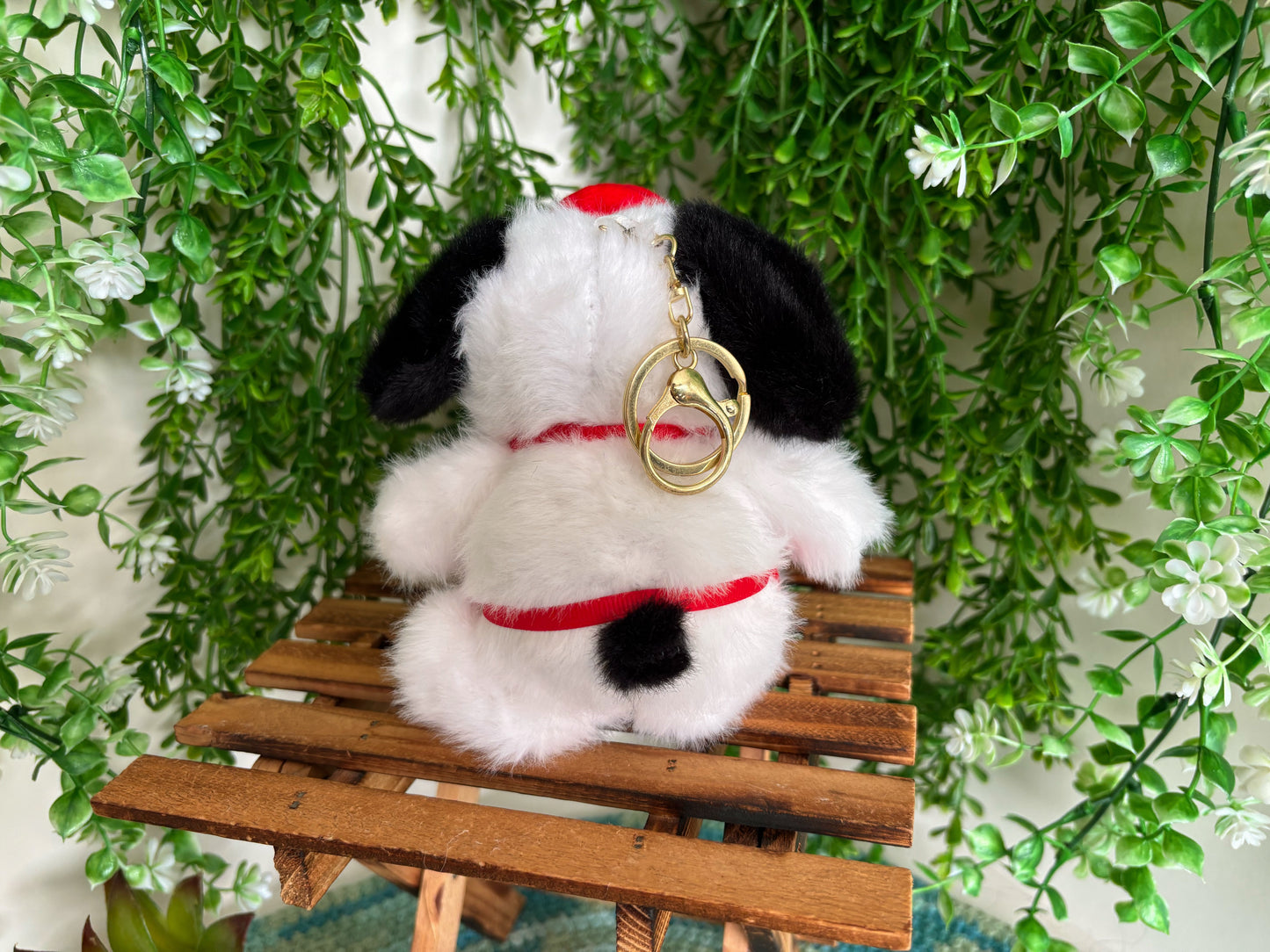 Red Snoopy Plushie Keychain