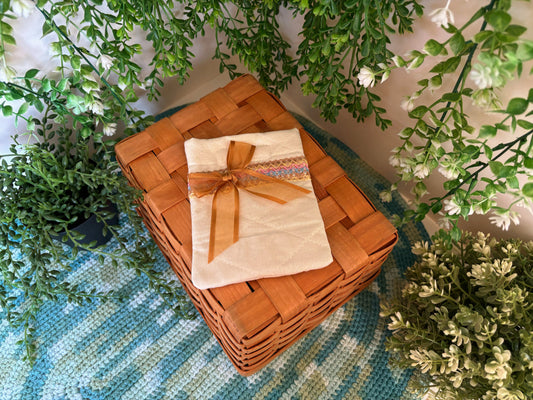 White with Gold Bow Handmade Mini Pouch