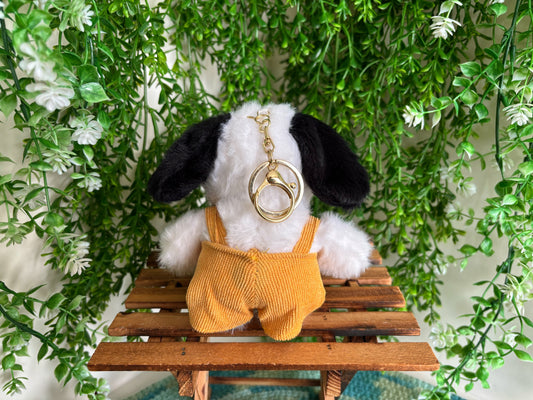 Yellow Overall Snoopy Plushie Keychain
