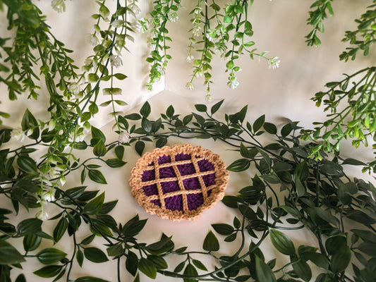 Purple Pie Crochet Coaster