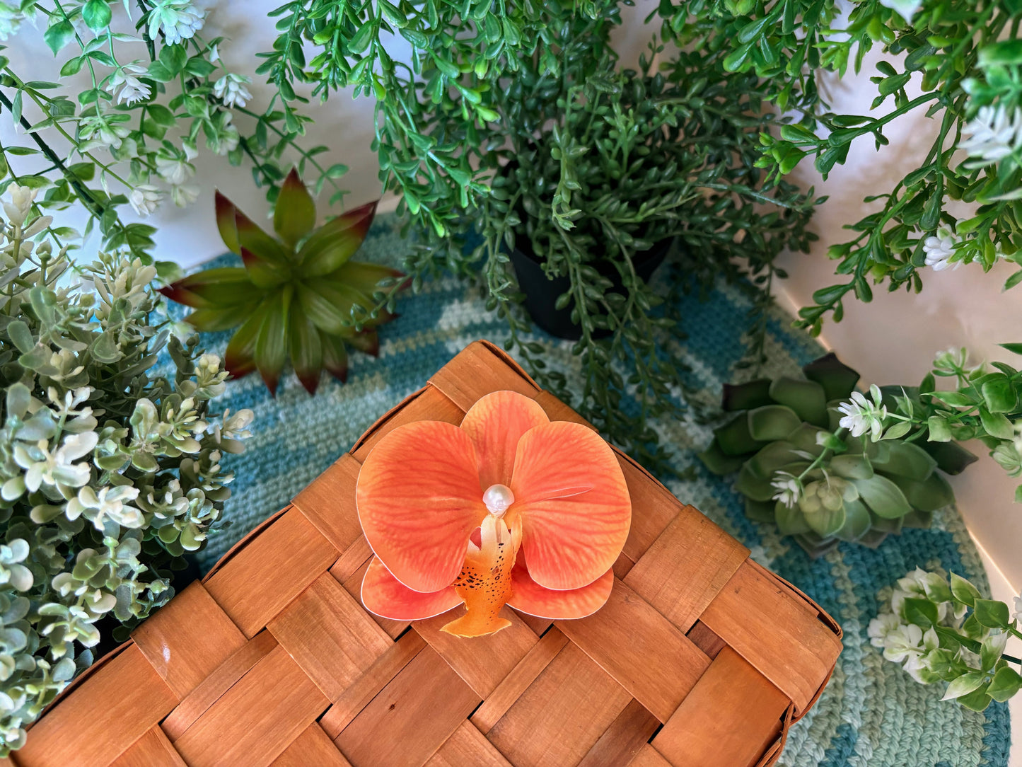 Orange Flower Hair Pin