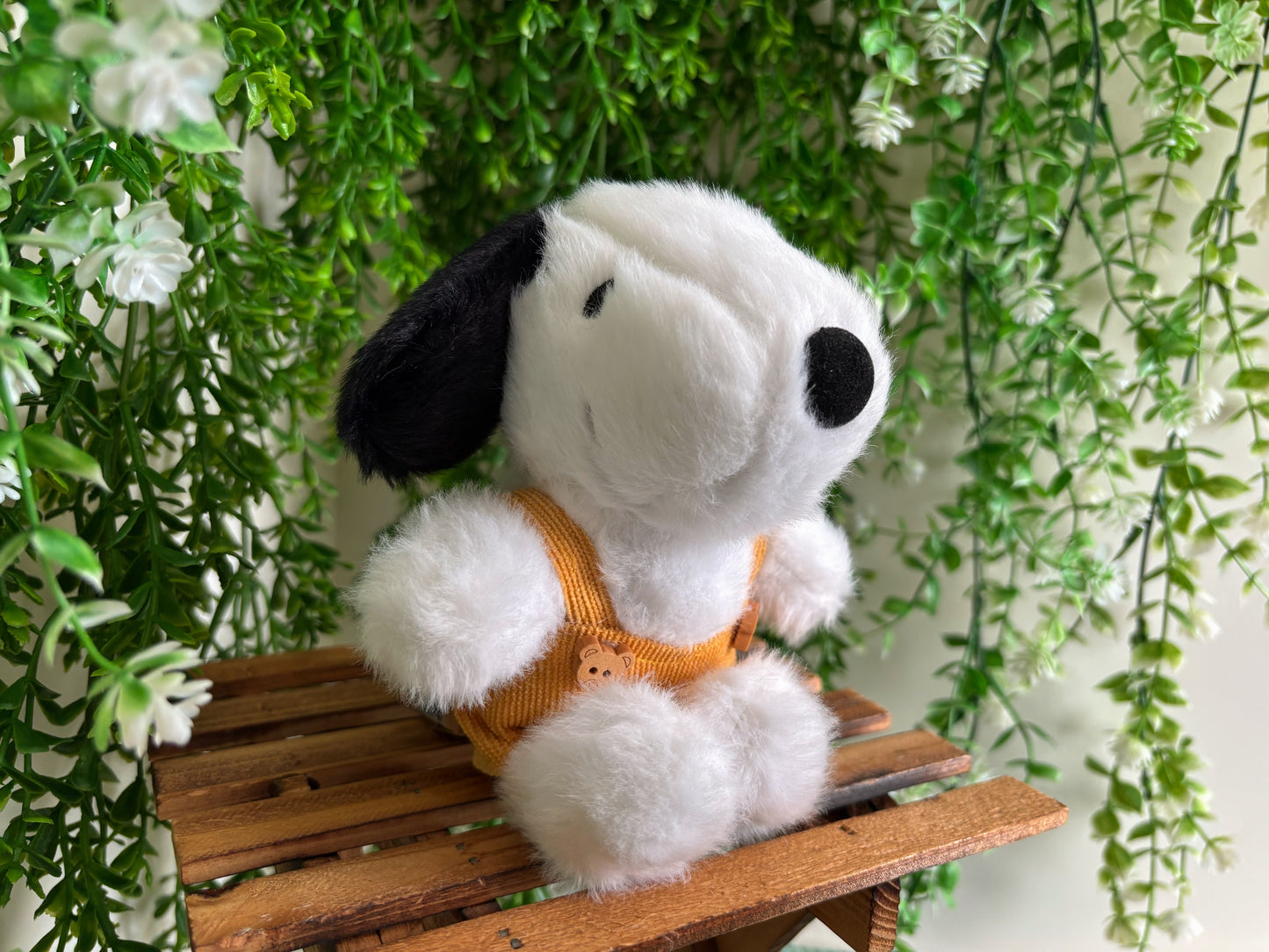Yellow Overall Snoopy Plushie Keychain