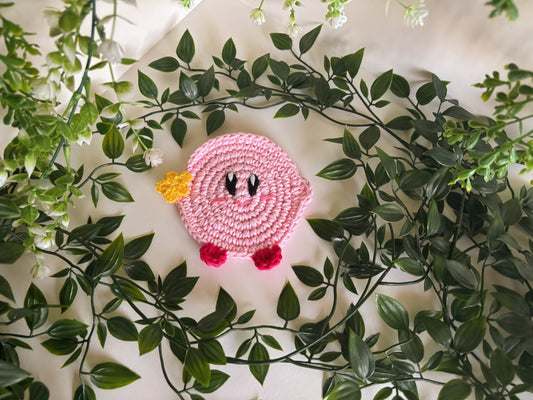 Kirby Crochet Coaster