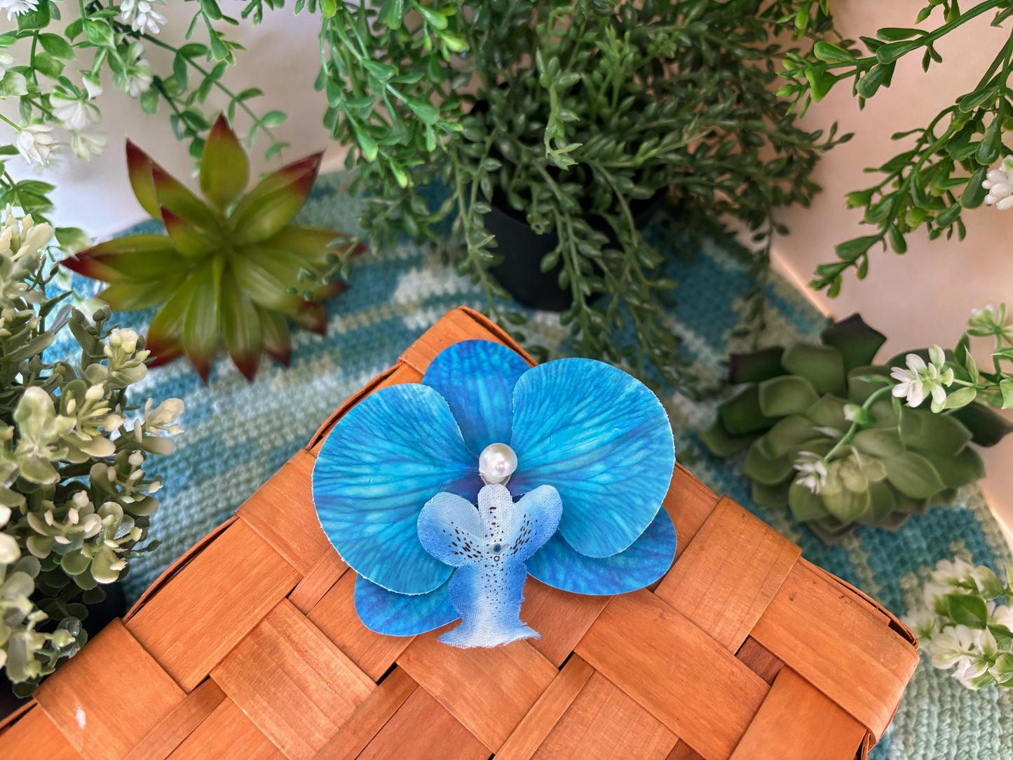 Blue Flower Hair Pin