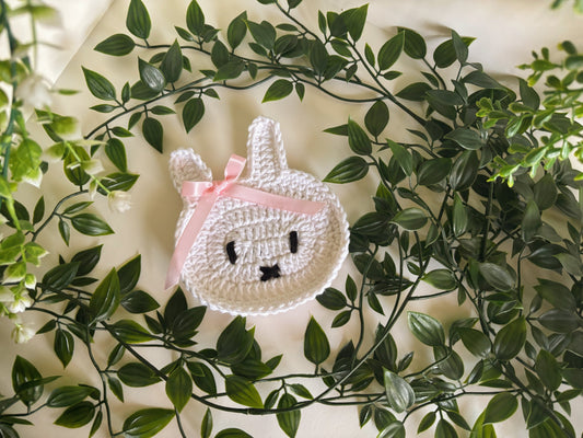 Miffy (Pink Ribbon) Crochet Coaster