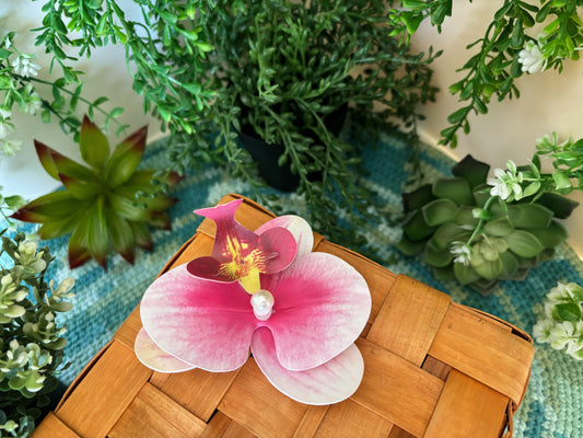 (2) Pink and White Flower Hair Pin