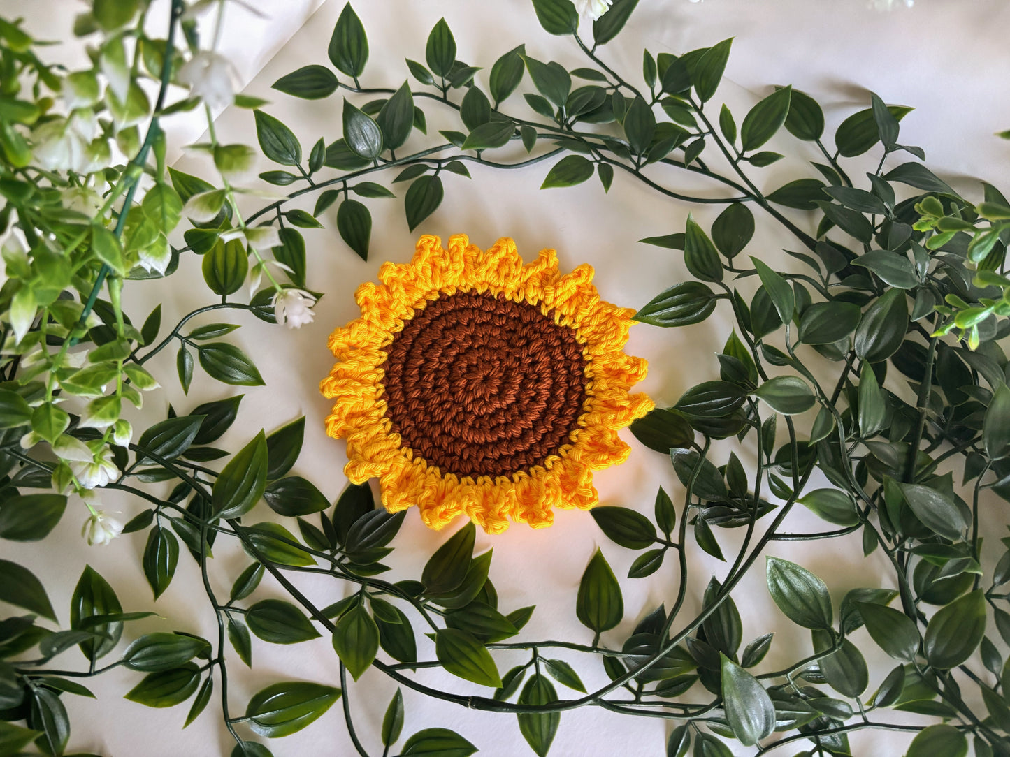 Sunflower Crochet Coaster