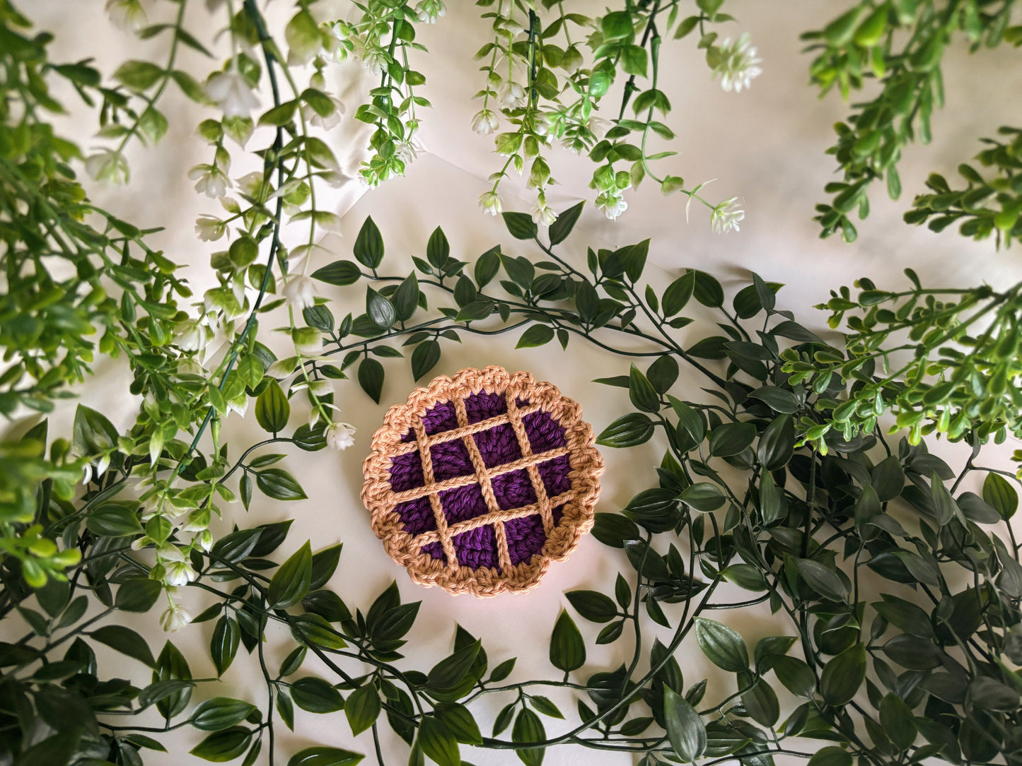 Purple Pie Crochet Coaster