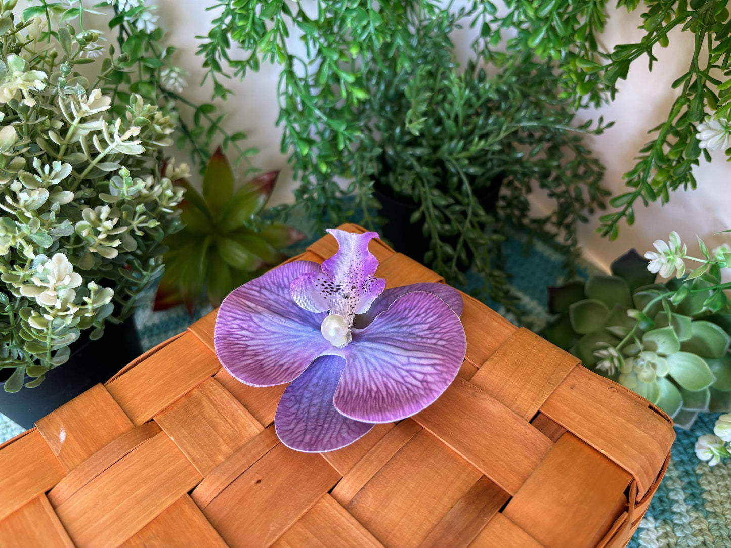 Dark Purple Flower Hair Pin