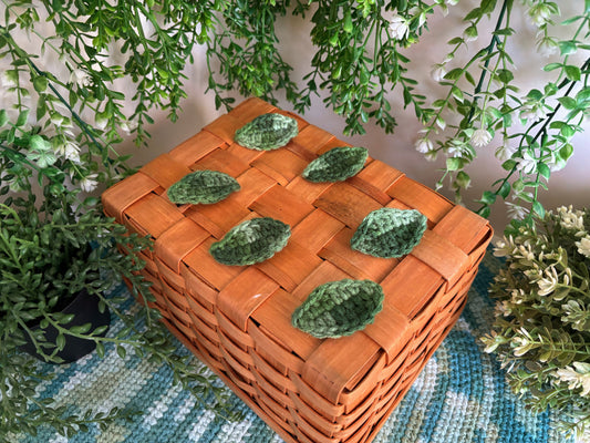 Dark Green Leaf Crochet Hair Pin