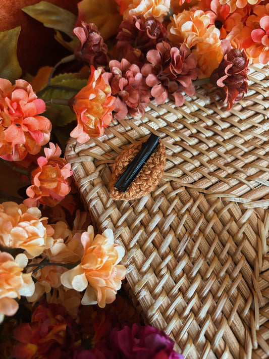 Brown Leaf Crochet Hair Pin