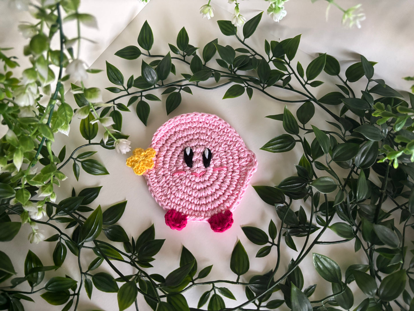 Kirby Crochet Coaster