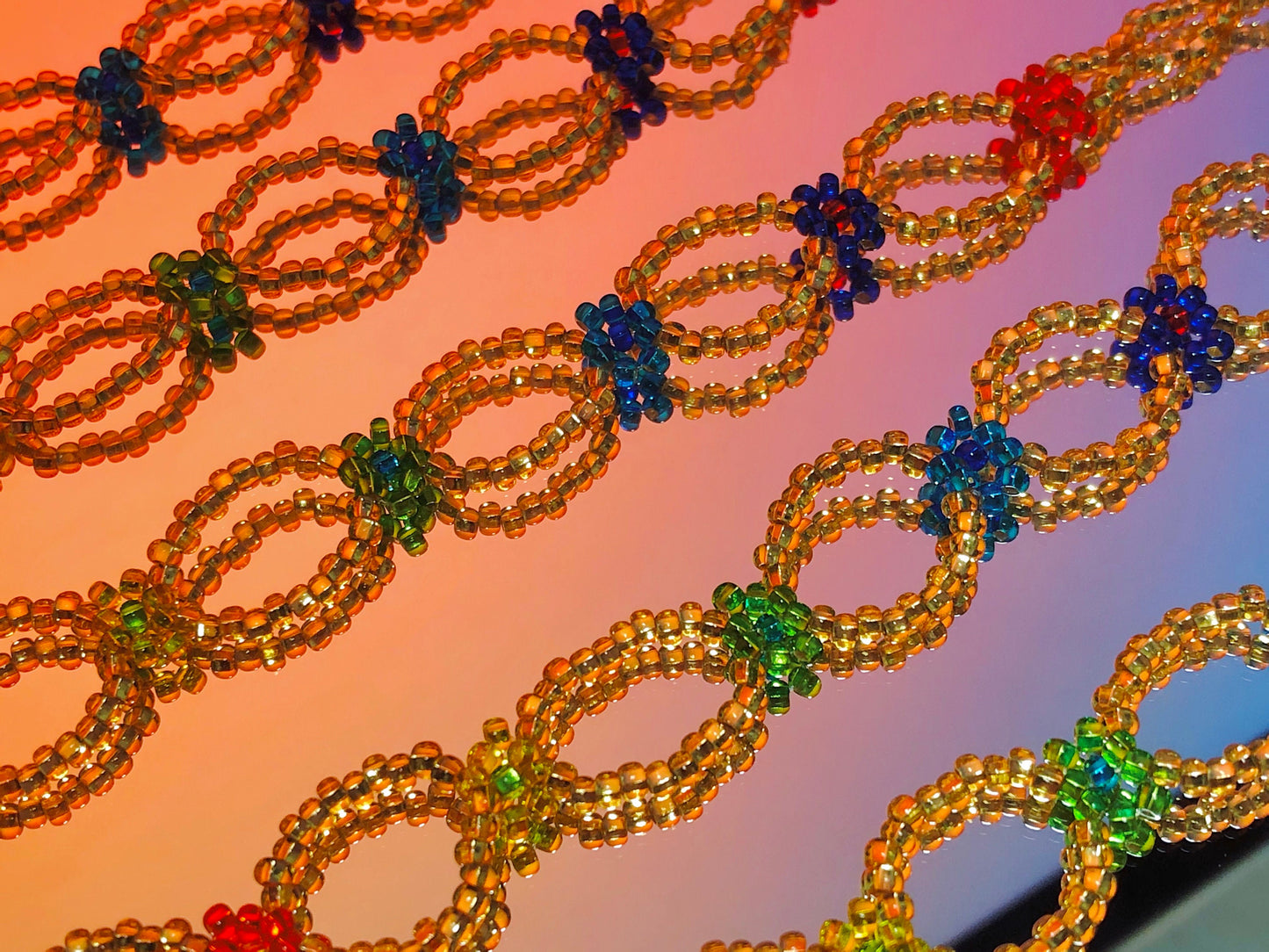 Gold Flower Beaded Bracelet