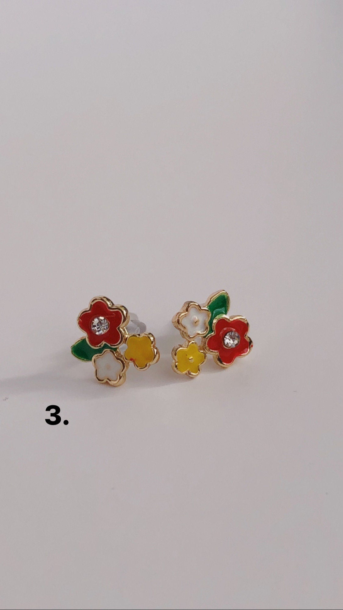 超迷你花朵耳钉