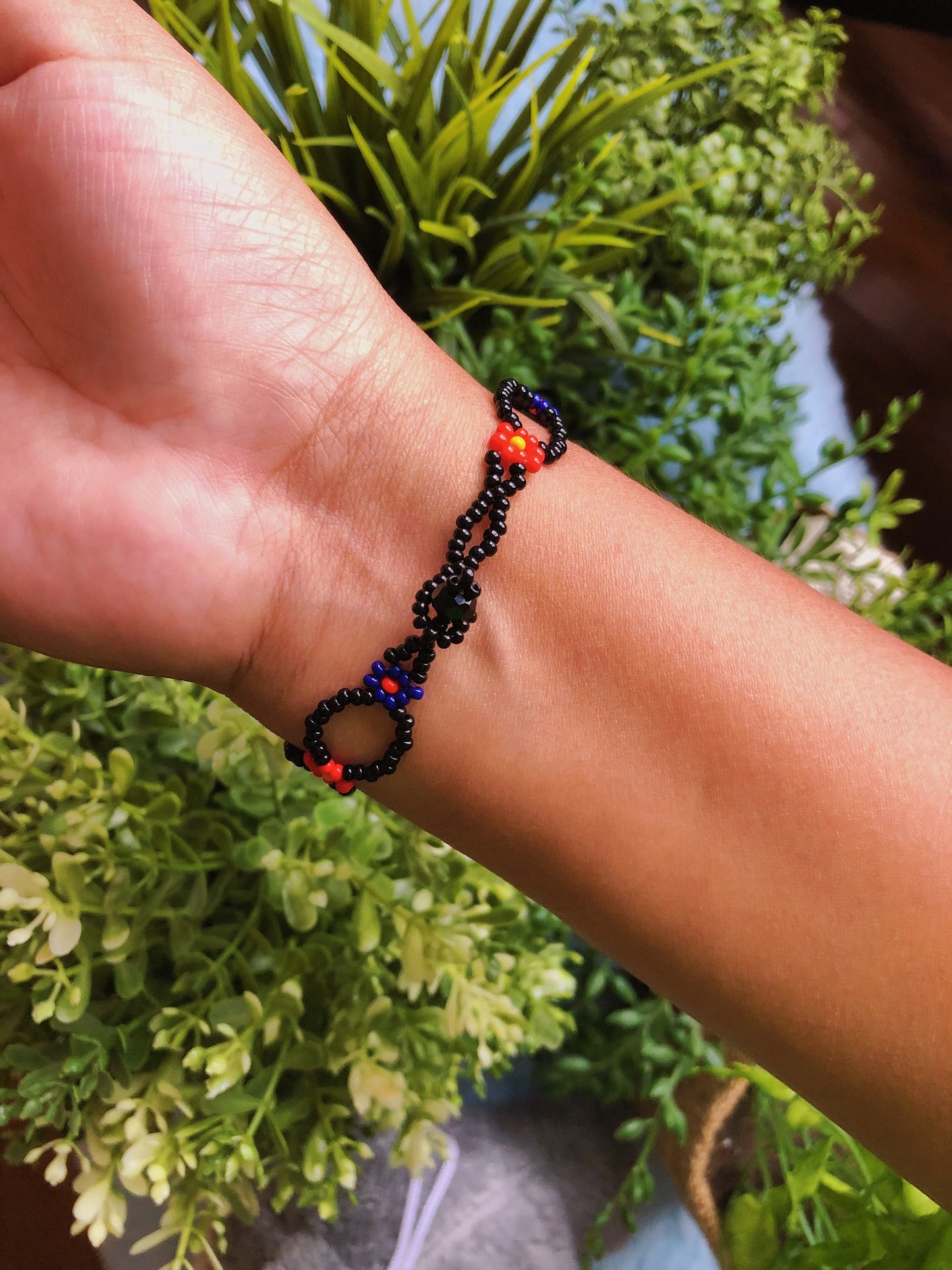 Black Flower Bracelet