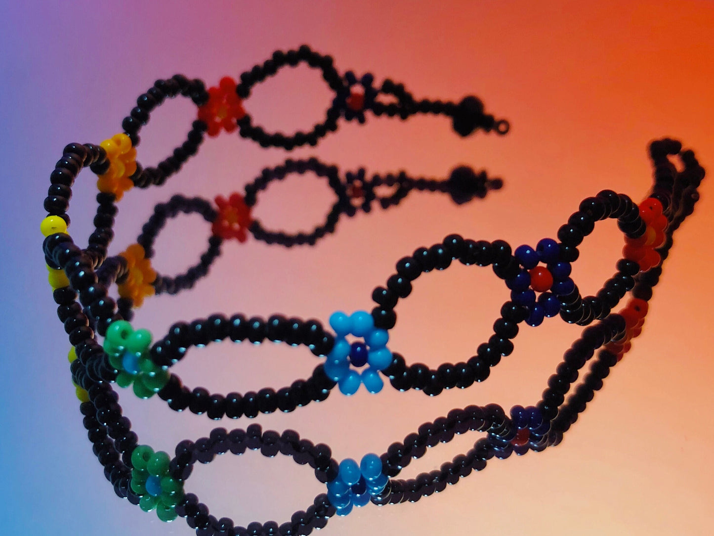 flower colorful beaded bracelet