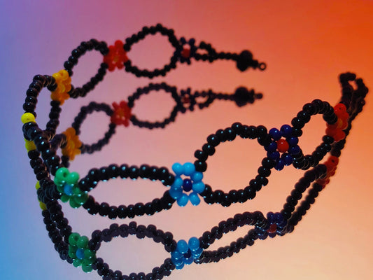 flower colorful beaded bracelet