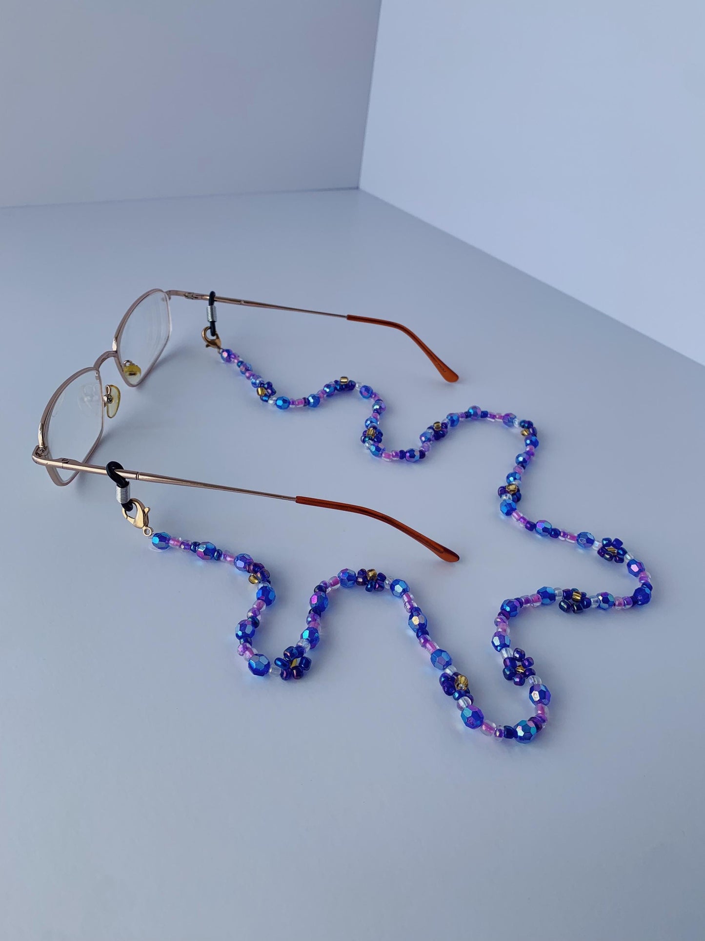 Purple Flower Eyeglasses Chain