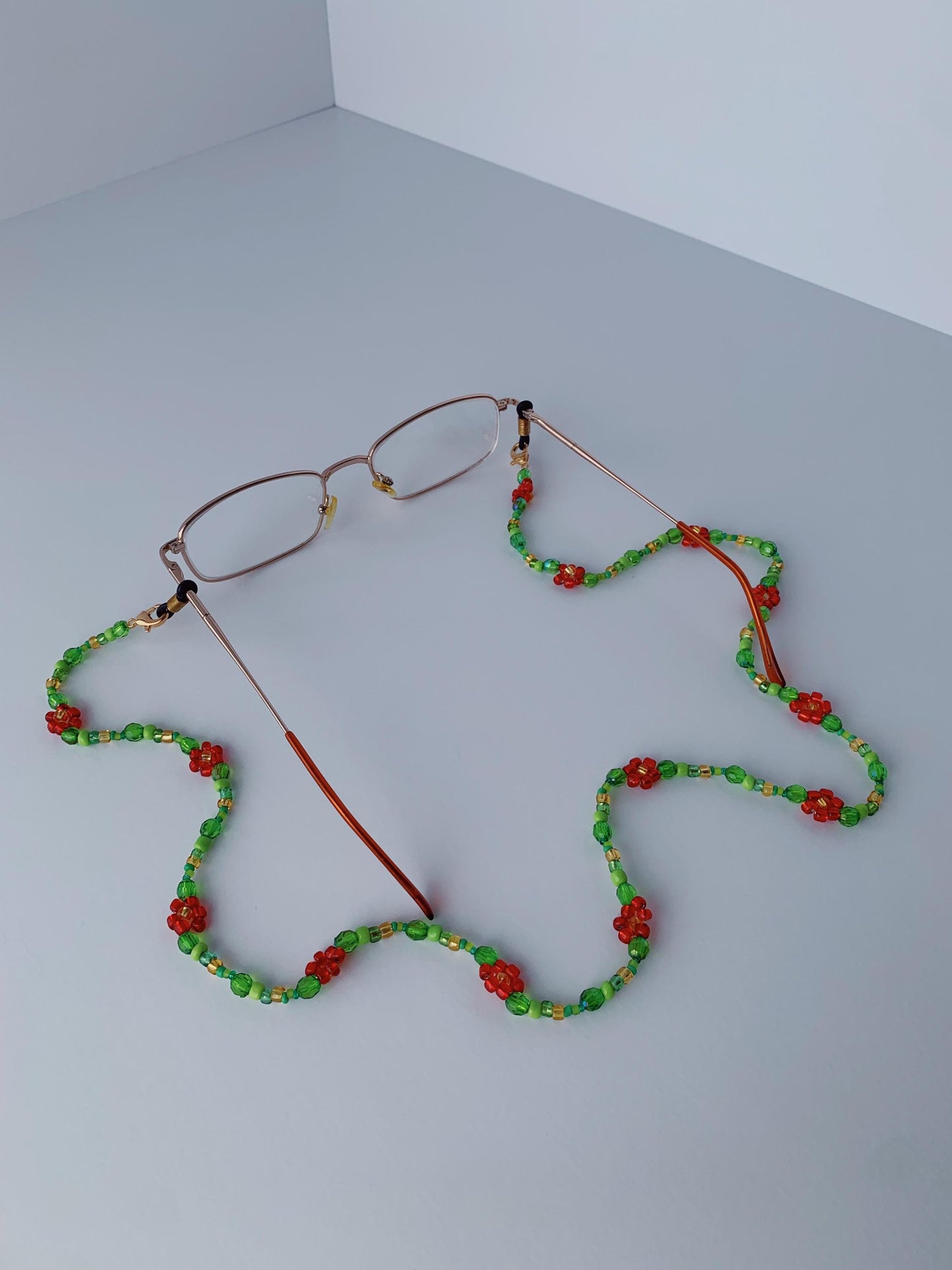 Red Flower Eyeglasses Chain