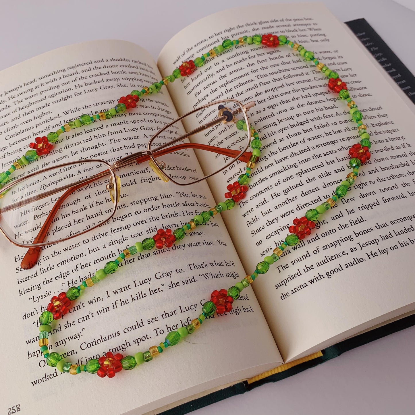 Red Flower Eyeglasses Chain