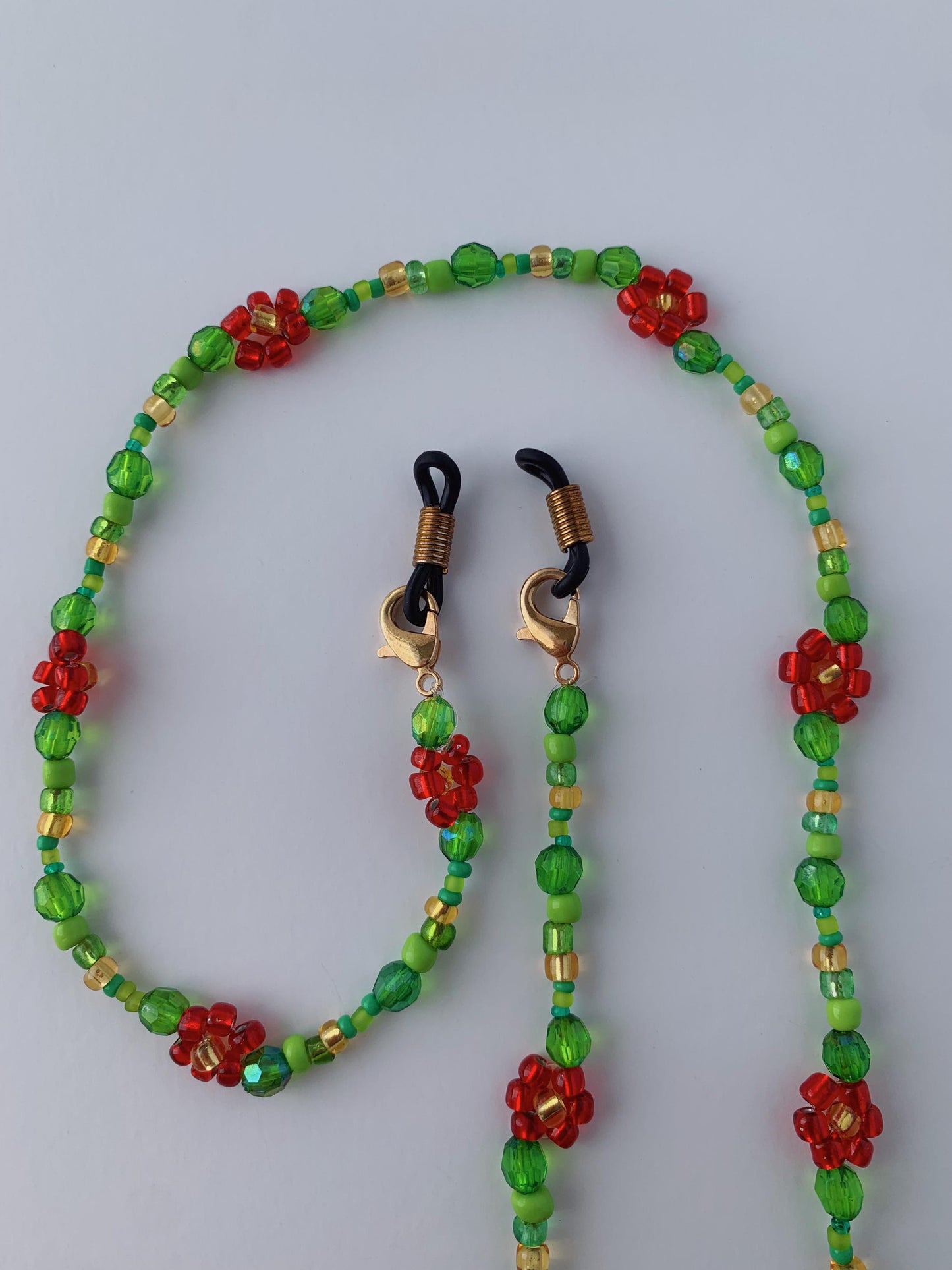 Red Flower Eyeglasses Chain