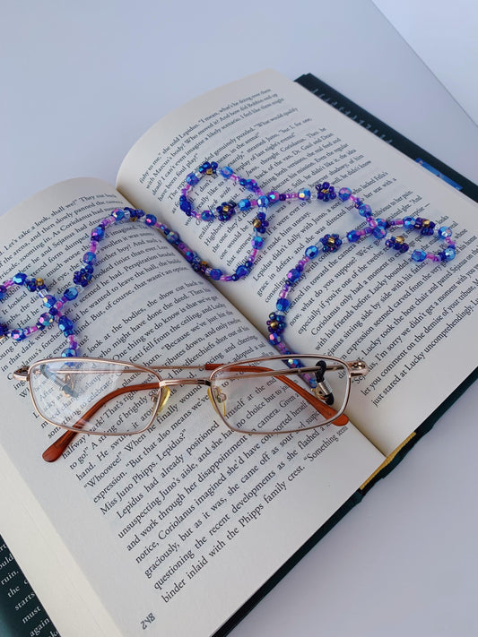 Purple Flower Eyeglasses Chain