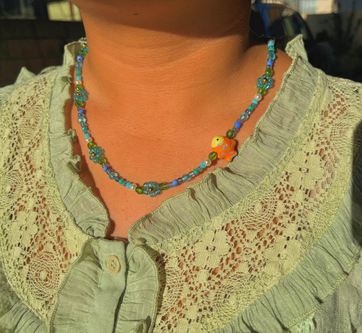 鱼形个性化串珠项链