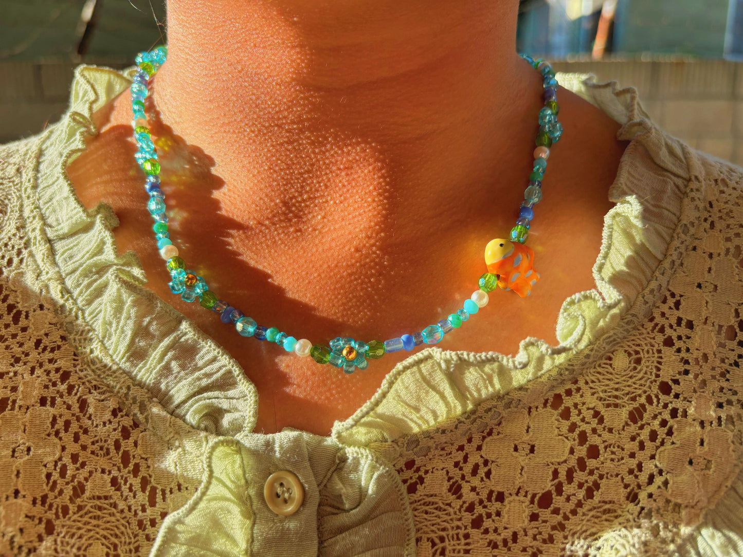 鱼形个性化串珠项链