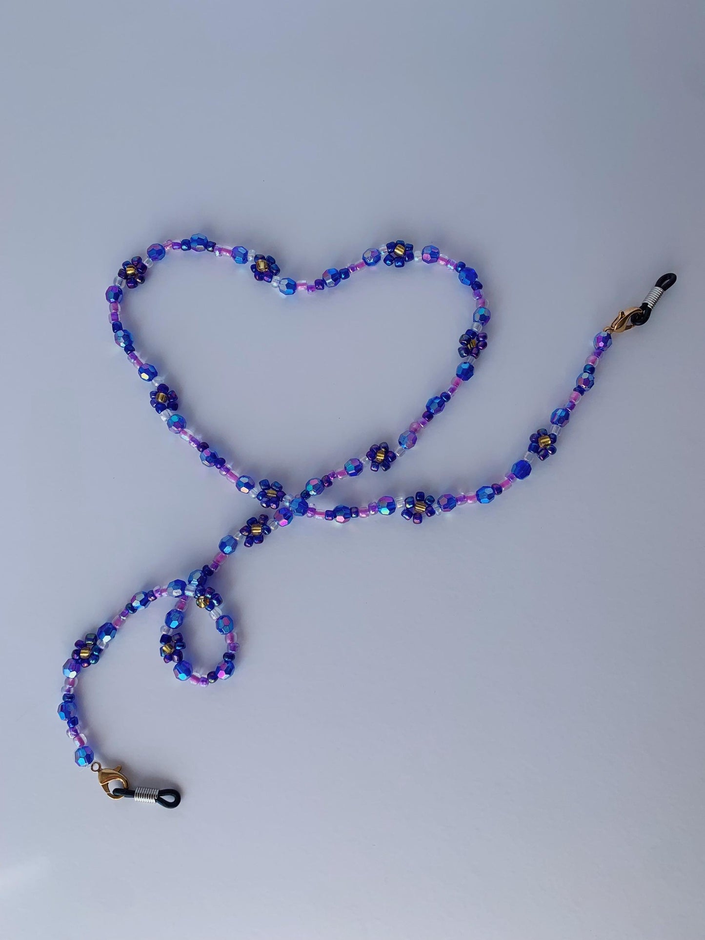 Purple Flower Eyeglasses Chain