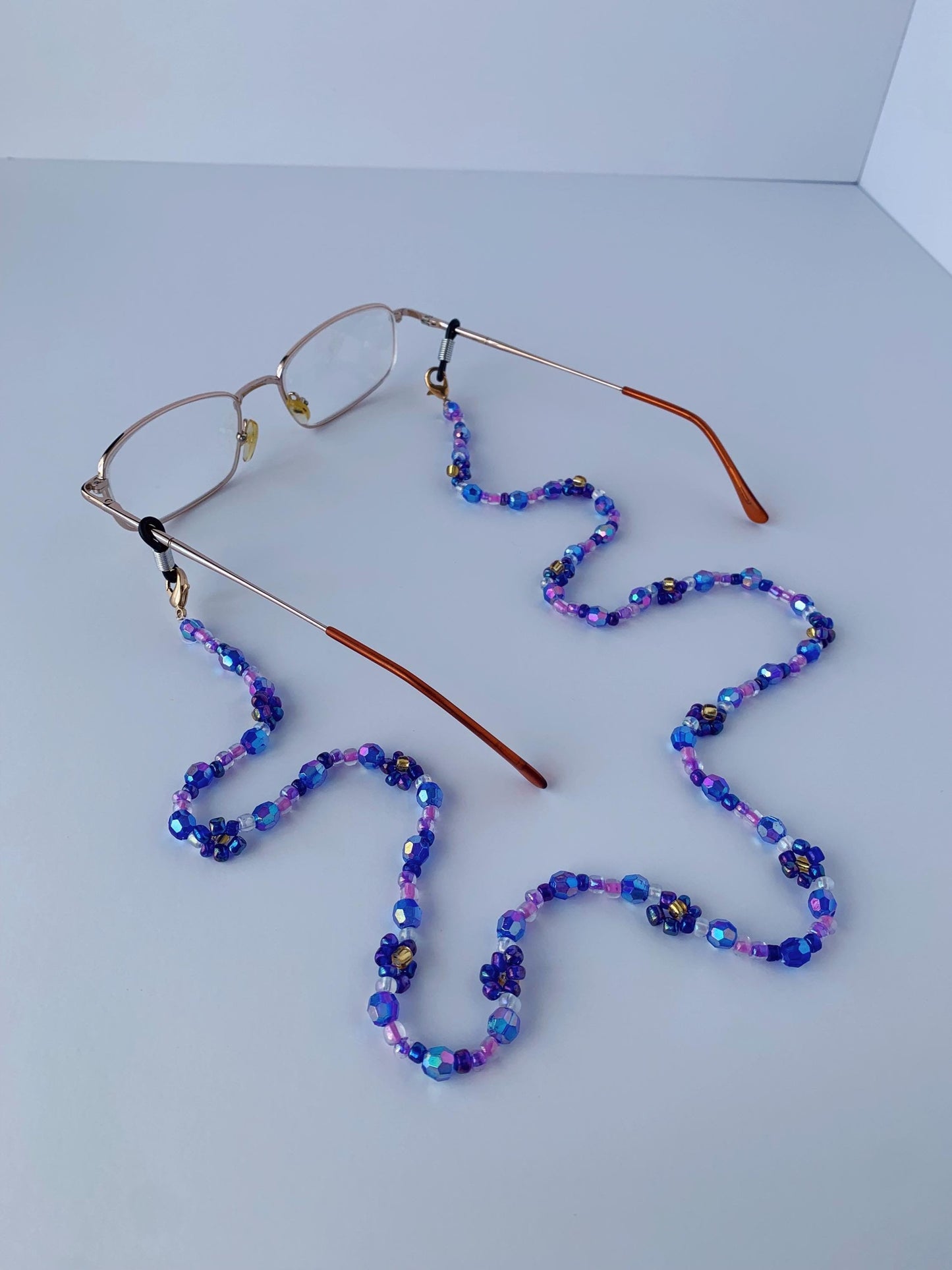 Purple Flower Eyeglasses Chain
