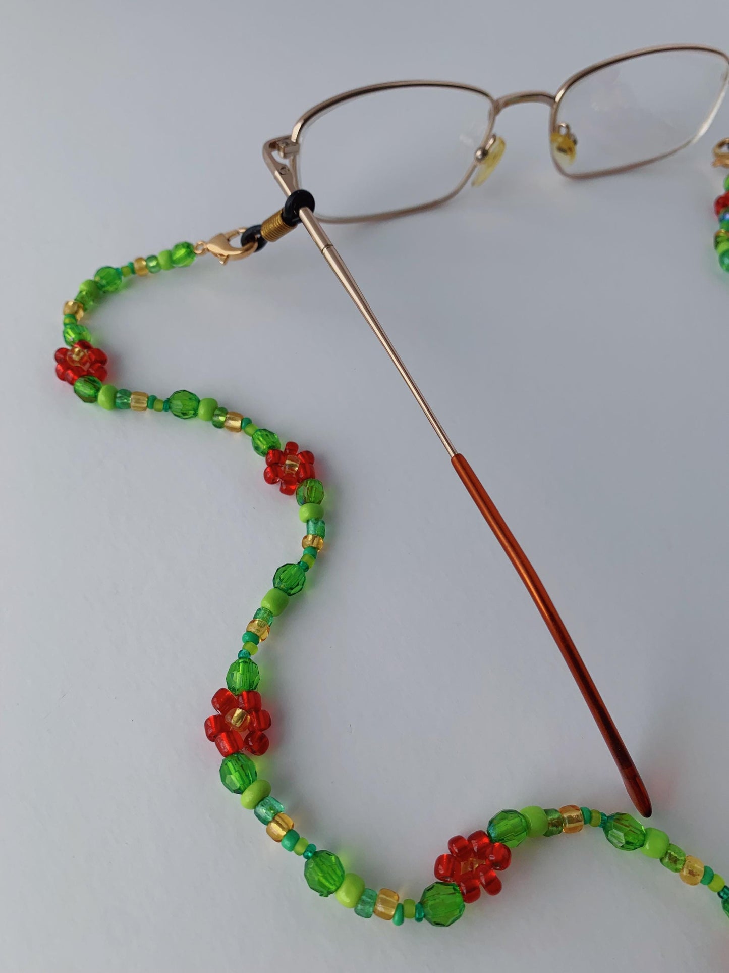 Red Flower Eyeglasses Chain