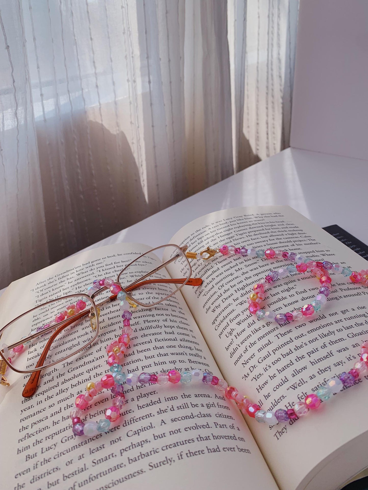 Pink Flower Eyeglasses Chain