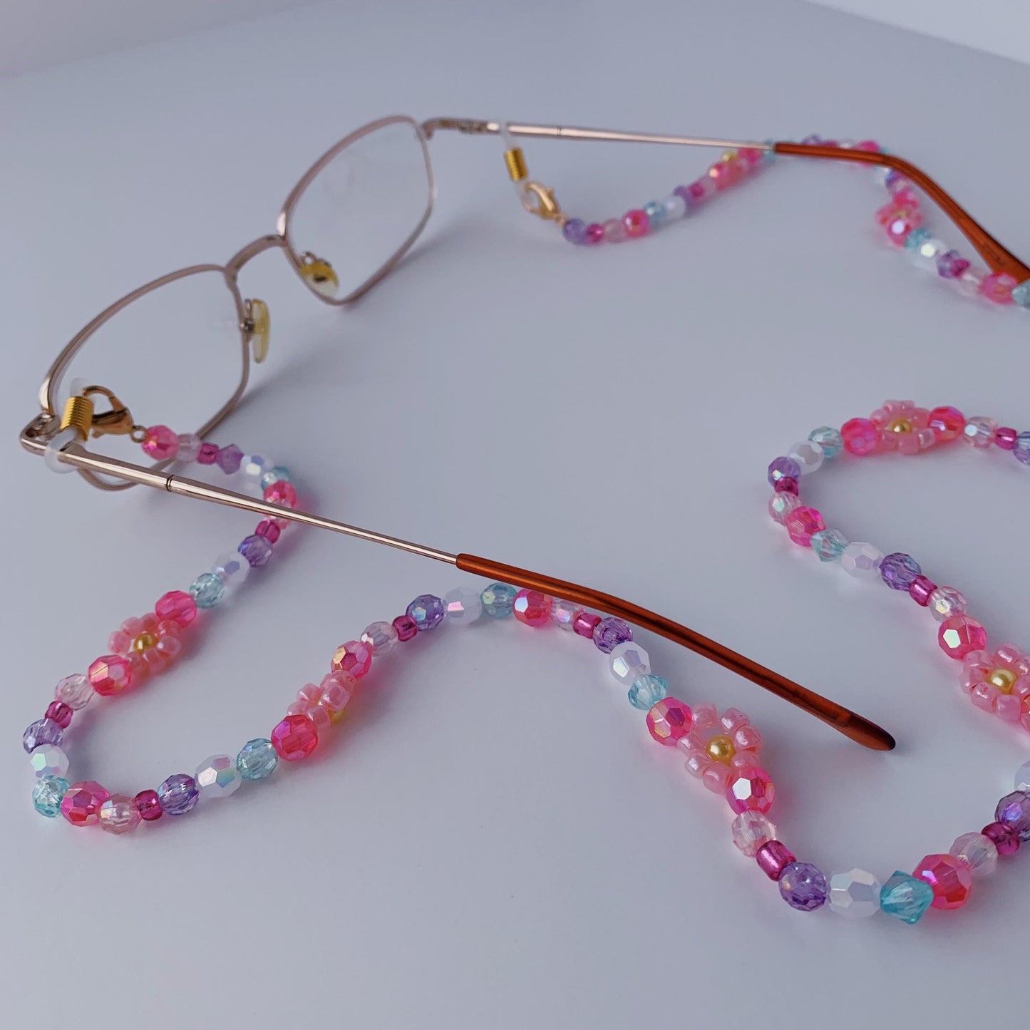 Pink Flower Eyeglasses Chain
