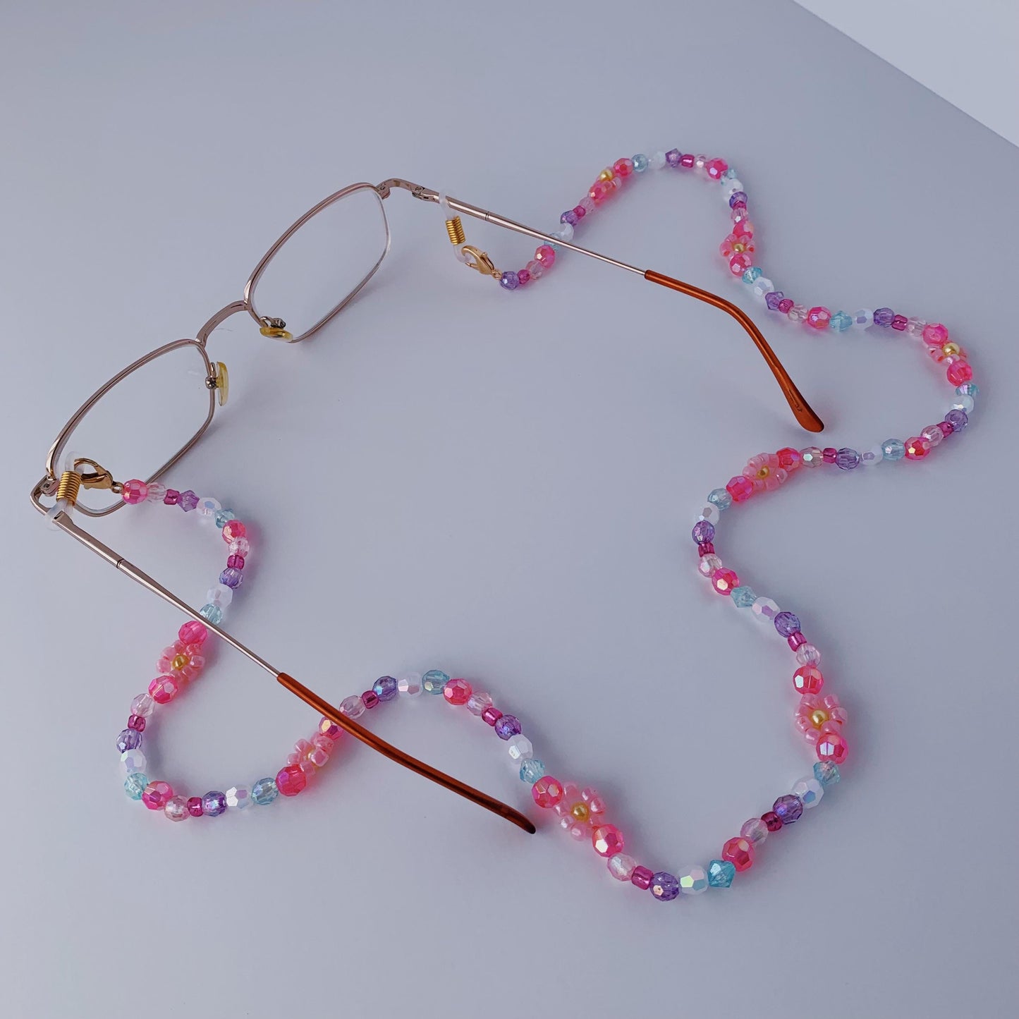Pink Flower Eyeglasses Chain