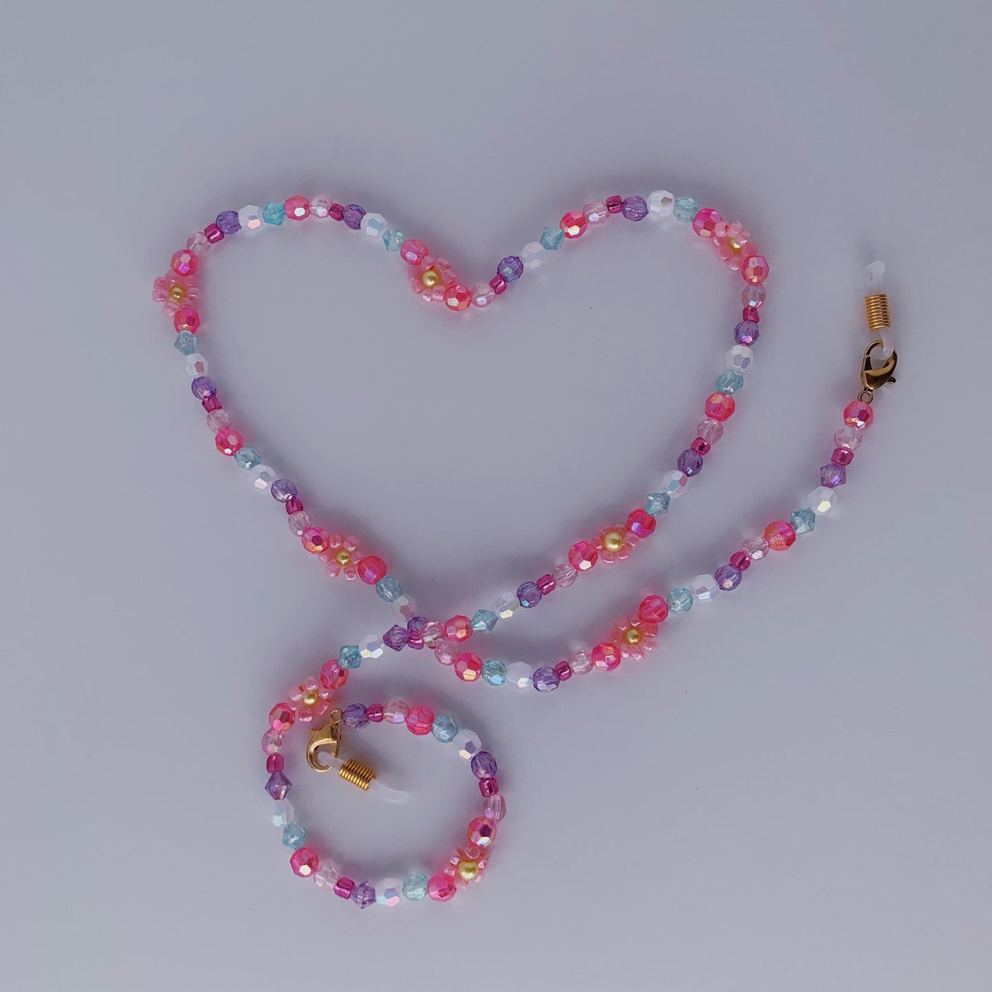 Pink Flower Eyeglasses Chain
