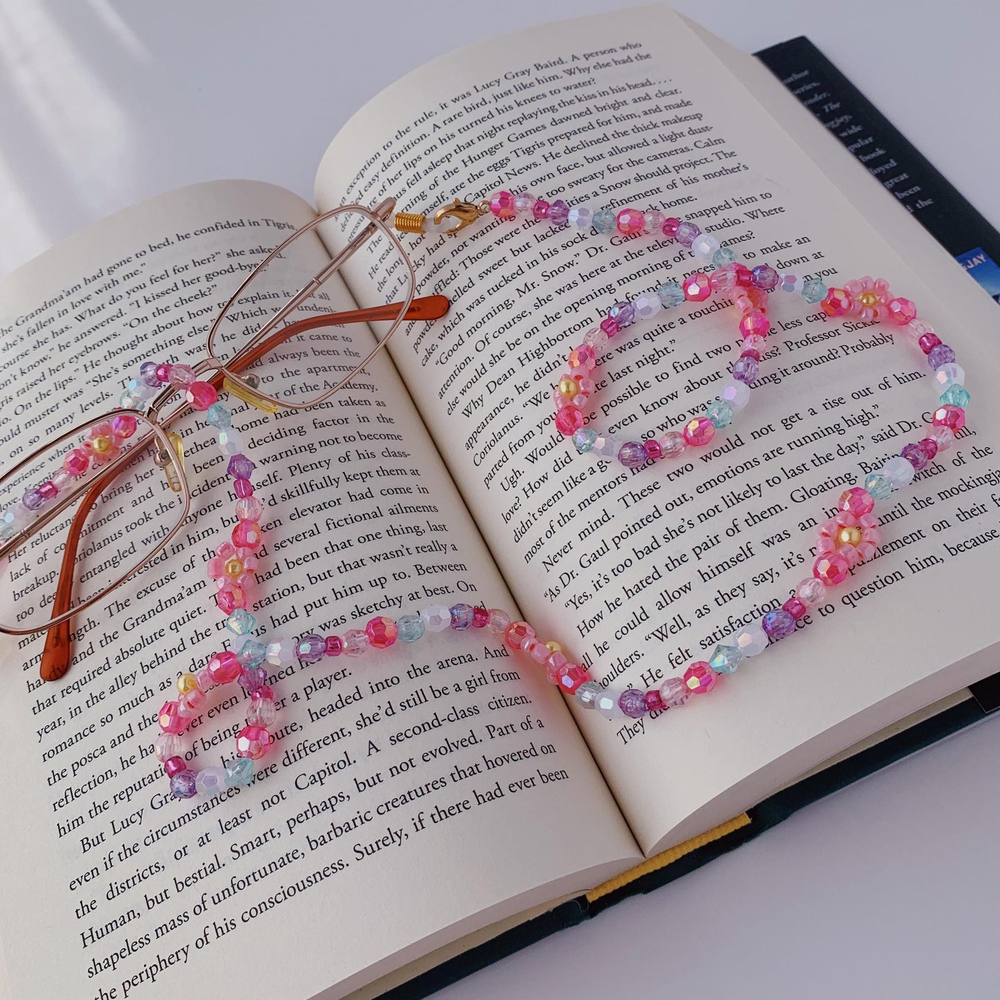Pink Flower Eyeglasses Chain